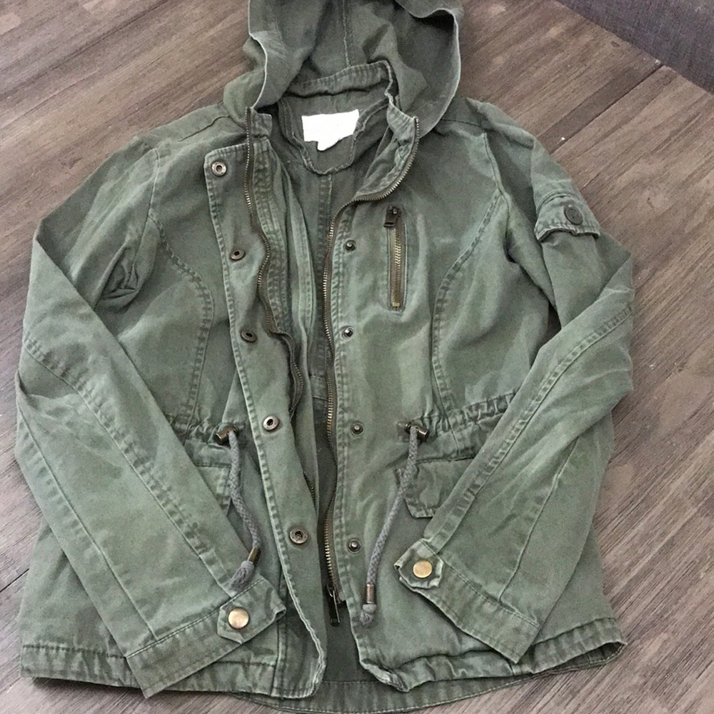 Army Green Zip Up Jacket